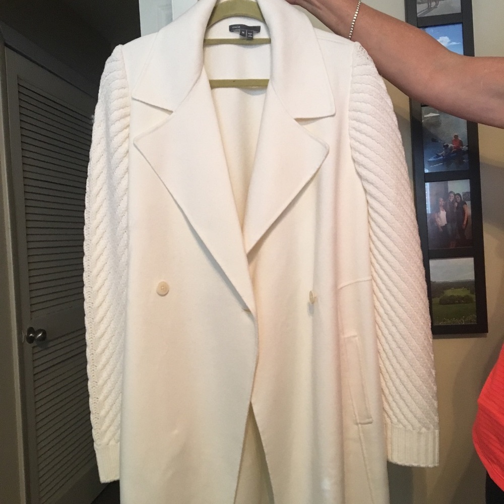 Vince Sweater Sleeve Felt Coat